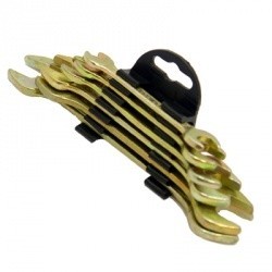 Набор ключей рожковых, 6 предметов пластик (желтый цинк) 8х10-17х19мм ЕРМАК
